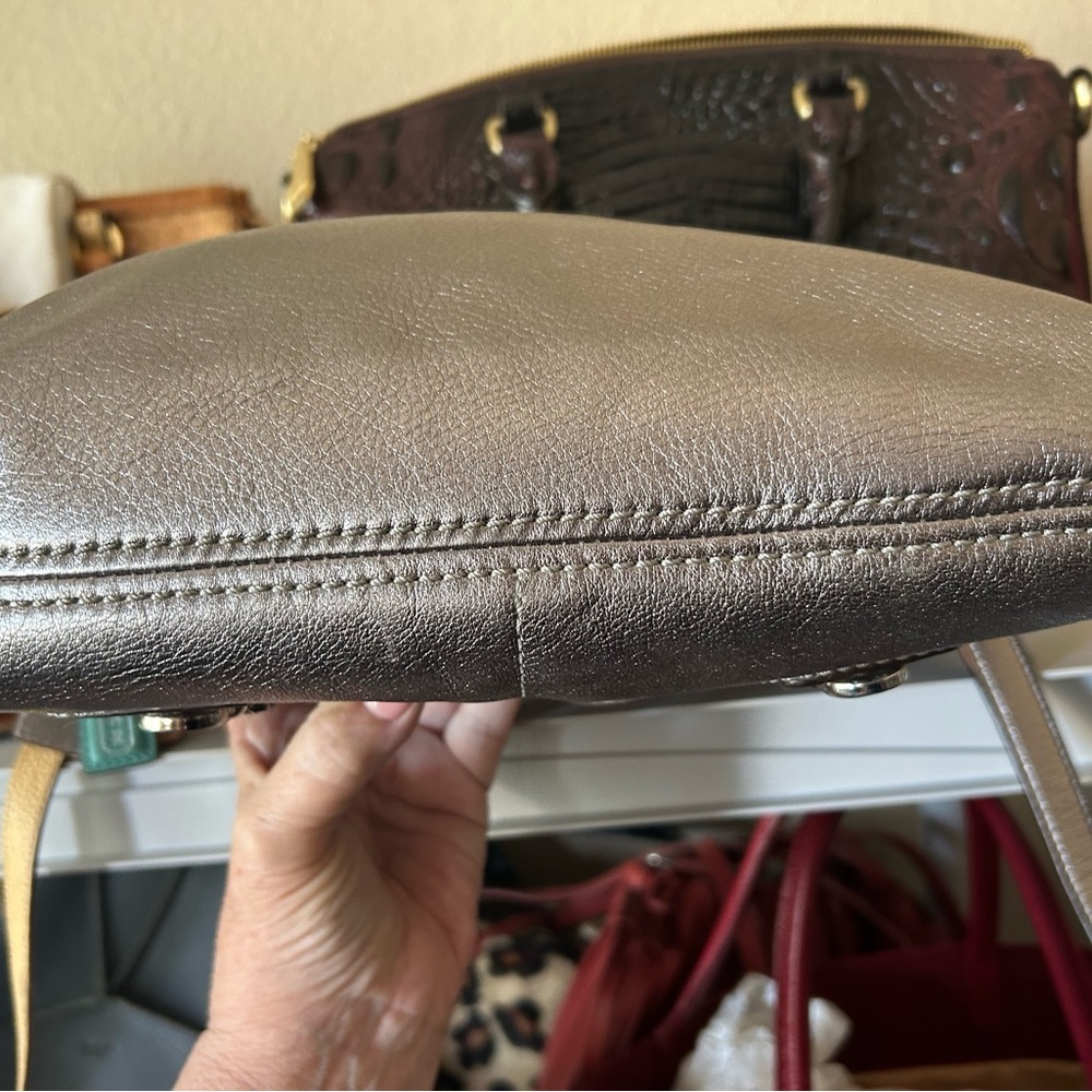 Coach Leather Patch Inside Turquoise Lined Handbag - image 13